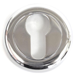 Euro Escutcheon with a Radius Edge Rose - Chrome Finish