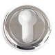 Euro Escutcheon with a Radius Edge Rose - Chrome Finish