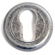 Euro Escutcheon with a Radius Edge Rose - Distressed Silver Finish