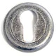 Euro Escutcheon with a Radius Edge Rose - Distressed Silver Finish