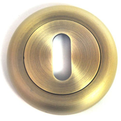 Round Escutcheon with a Radius Edge - Matt Antique Brass Finish