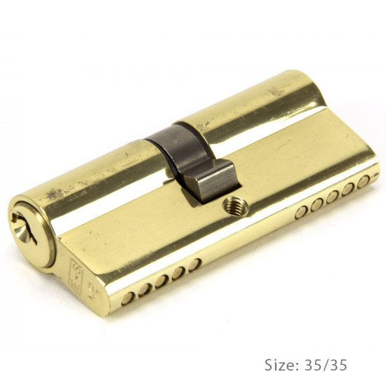Double Euro Cylinder Lock - Polished Brass