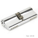 Double Euro Cylinder Lock - Polished Chrome