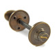 Bathroom Oval Knob Turn and Release Plain Covered Rose