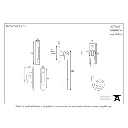 Wenlock Polished Brass Monkeytail Casement Fastener