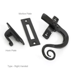 Traditional Blacksmith Curved Lockable Monkeytail Casement Fastener