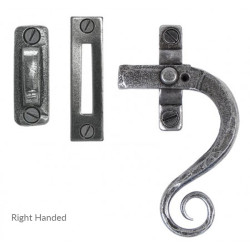 Blacksmith Pewter Patina Curved Lockable Monkeytail Casement Fastener