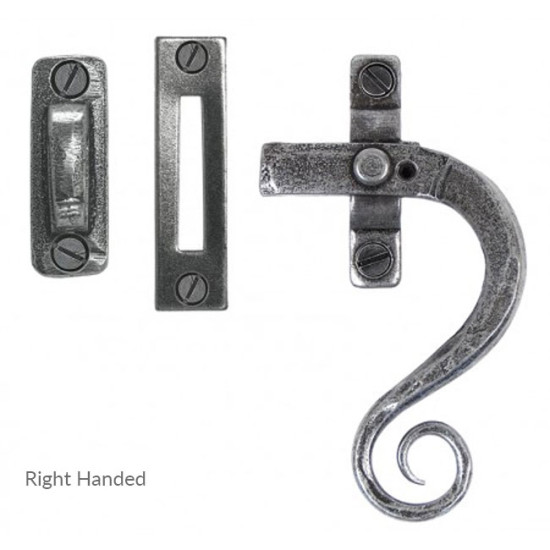 Blacksmith Pewter Patina Curved Lockable Monkeytail Casement Fastener