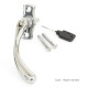Polished Chrome Pear Drop Lockable Espagnolette Casement Fastener