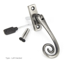 Antique Pewter Slim Monkeytail Espagnolette Casement Fastener