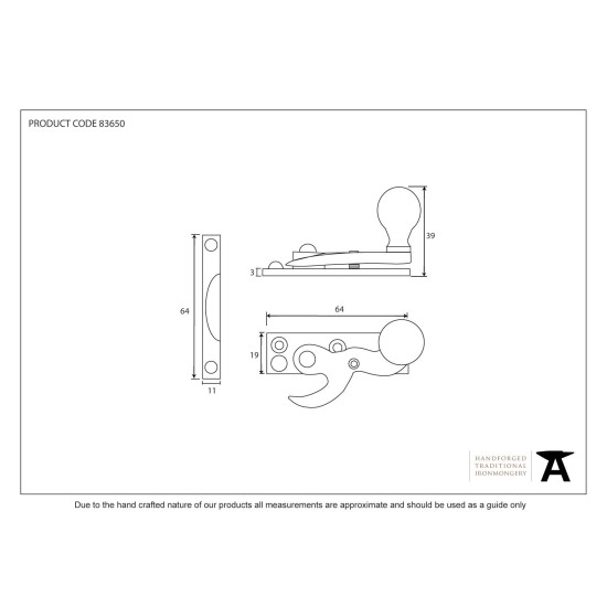Blacksmith Beeswax Sash Fastener