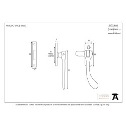 Black Pear Drop Casement Fastener