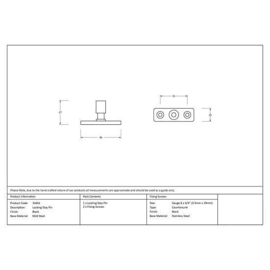 Black Locking Pivot For Casement Stay