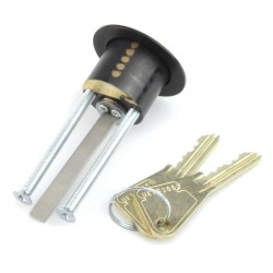Kirkpatrick 5142 Heavy Duty Front Door Rim Cylinder Lock - Black