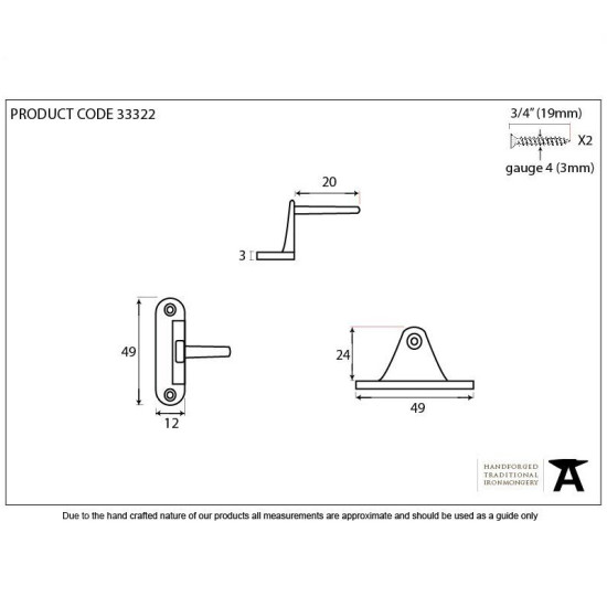Pewter Side Pivot For Casement Stay