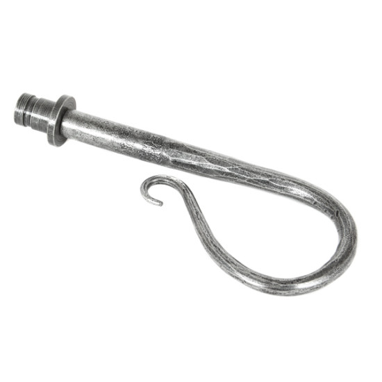 Blacksmith Pewter Patina Shepherds Crook Curtain Finial