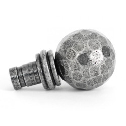 Blacksmith Pewter Patina Beaten Ball Curtain Finial