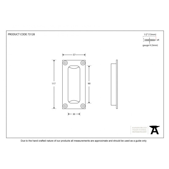 Traditional Blacksmith Flush Pull Handle