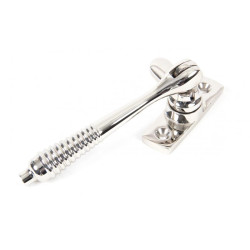 Locking Reeded Casement Fastener - Polished Nickel