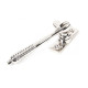 Locking Reeded Casement Fastener - Polished Nickel