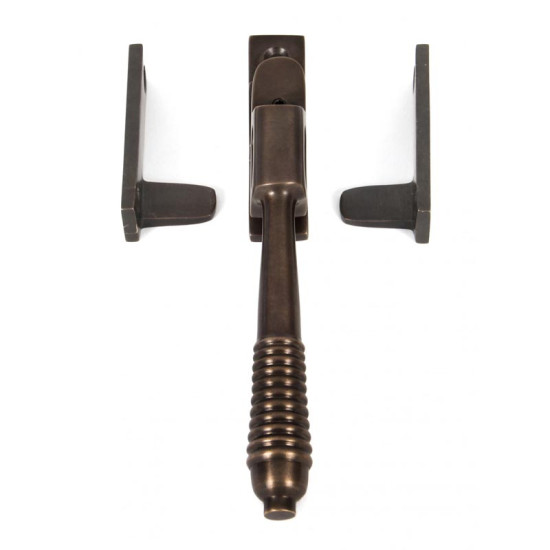 Night Vent Locking Reeded Casement Fastener - Aged Bronze