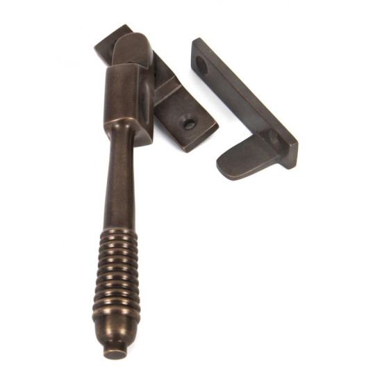Night Vent Locking Reeded Casement Fastener - Aged Bronze