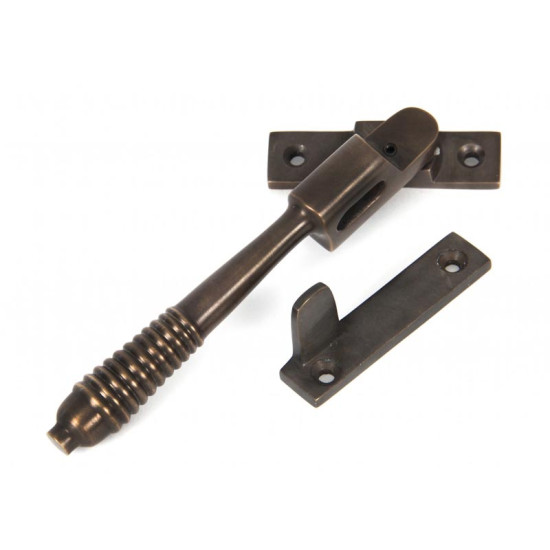 Night Vent Locking Reeded Casement Fastener - Aged Bronze