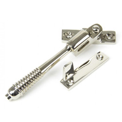 Night Vent Locking Reeded Casement Fastener - Polished Nickel