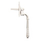 Reeded Espagnolette Casement Fastener - Polished Nickel