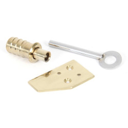 Polished Brass Key Flush Stop For a Sash Window