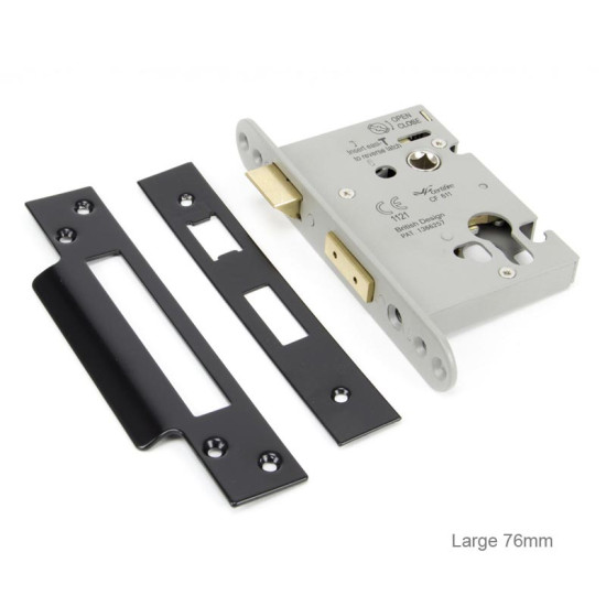 Euro Sash Lock Case - Black Finish
