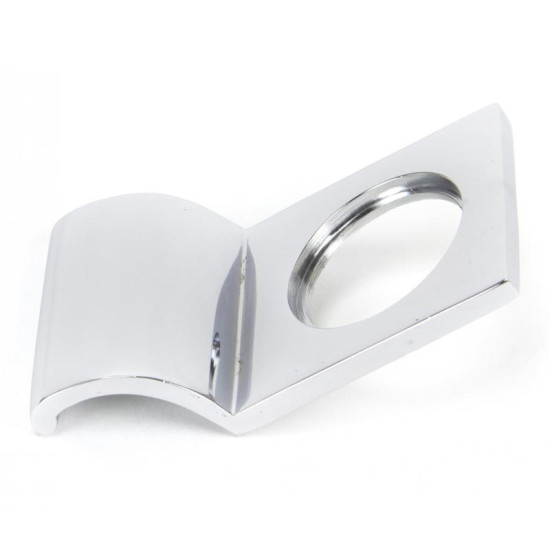 Rustic Cylinder Latch Cover - Polished Chrome