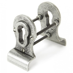 Blacksmith Pewter Patina Euro Door Pull with Back-To-Back Fixings