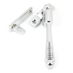 Night Vent Locking Reeded Casement Fastener - Polished Chrome