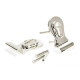 Period Euro Door Pull with Back-To-Back Fixings - Polished Nickel
