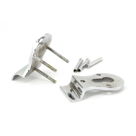 Period Euro Door Pull with Back-To-Back Fixings - Polished Chrome