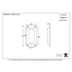 Period Flush Pull Handle - Aged Brass