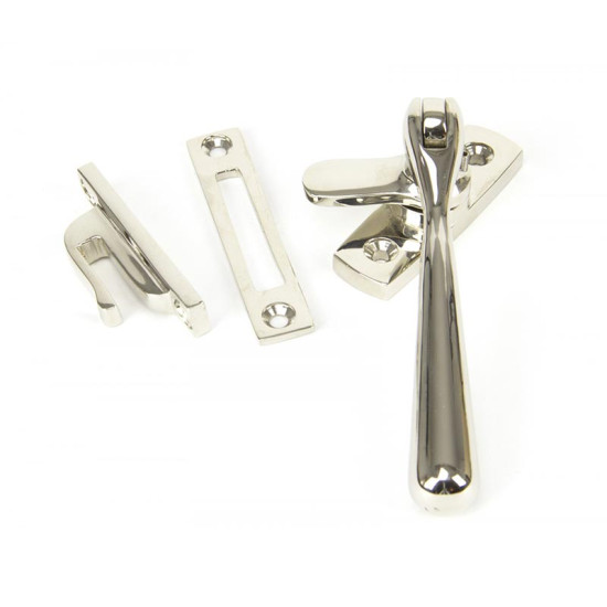 Locking Newbury Casement Fastener - Polished Nickel