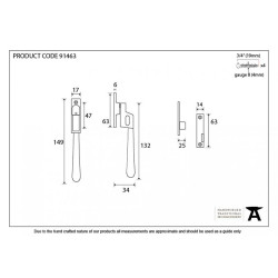 Night Vent Locking Newbury Casement Fastener - Aged Bronze