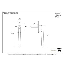 Traditional Blacksmith Locking Avon Espagnolette Casement Fastener