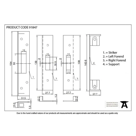 Rebate Kit for Euro Dead Lock - Black Finish