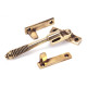 Night Vent Locking Reeded Casement Fastener - Polished Bronze