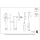 Locking Period Avon Casement Fastener - Polished Nickel