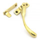 Locking Night Vent Peardrop Casement Fastener - Polished Brass