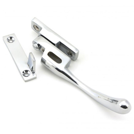 Locking Night Vent Peardrop Casement Fastener - Polished Chrome