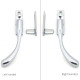 Locking Night Vent Peardrop Casement Fastener - Polished Chrome