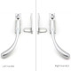 Locking Night Vent Peardrop Casement Fastener - Satin Chrome