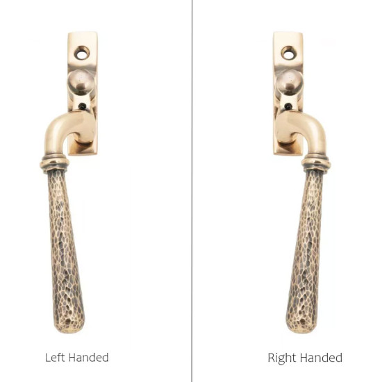 Hammered Newbury Espagnolette Casement Fastener - Polished Bronze