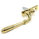 Reeded Espagnolette Casement Fastener - Polished Brass