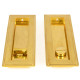 Art Deco Rectangular Pull Privacy Set - Polished Brass
